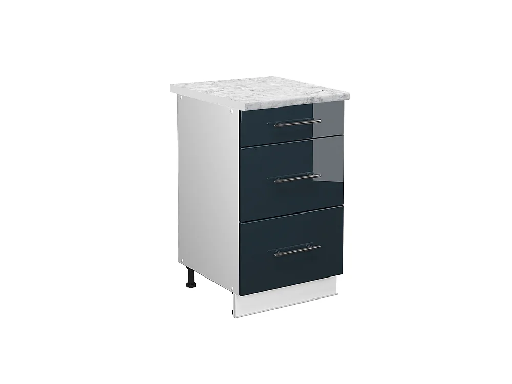 Kitchen base cabinet dark blue high gloss 50x60x82 fame-line