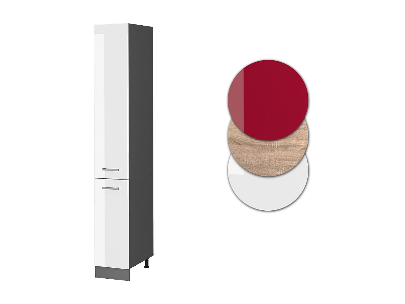 Meuble haute de cuisine blanc haute brillance 30x57.2x206.8 r-line