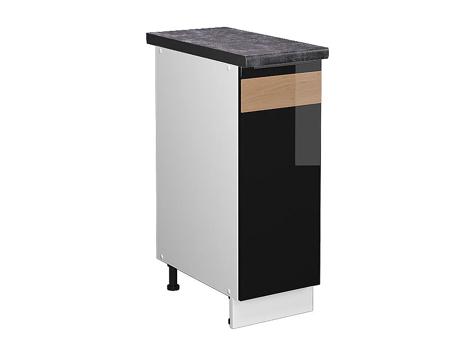 Armario de farmacia roble negro alto brillo 30x60x82 fame-line