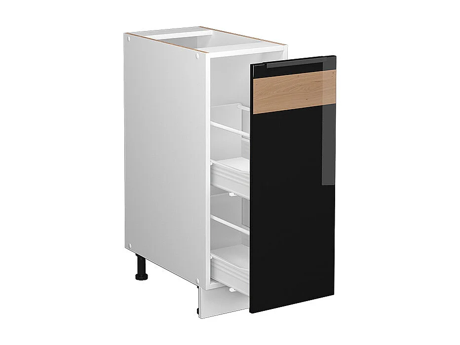 Meuble de cuisine chêne noir brillant 30x60x82 fame-line