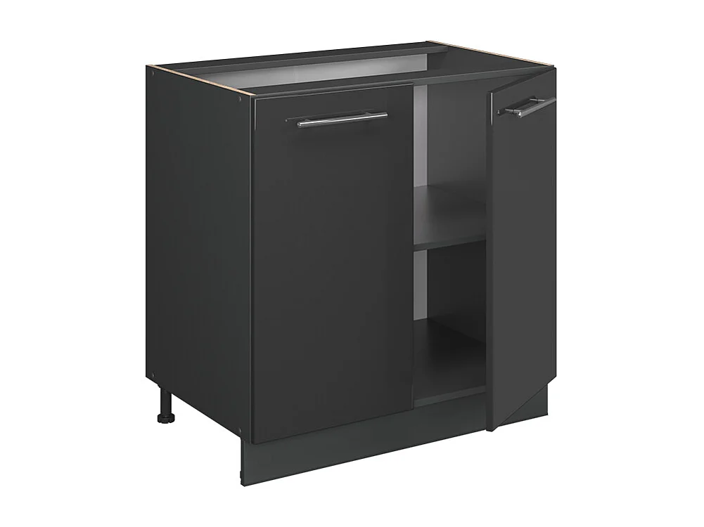 Meuble bas sous-évier anthracite haute brillance 80x60x82 fame-line