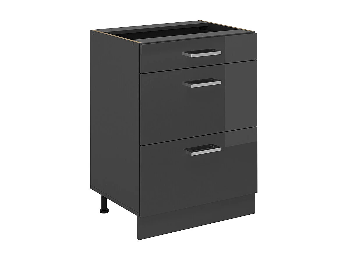 Küchenunterschrank anthrazit hochglanz 60x46x81.6 r-line