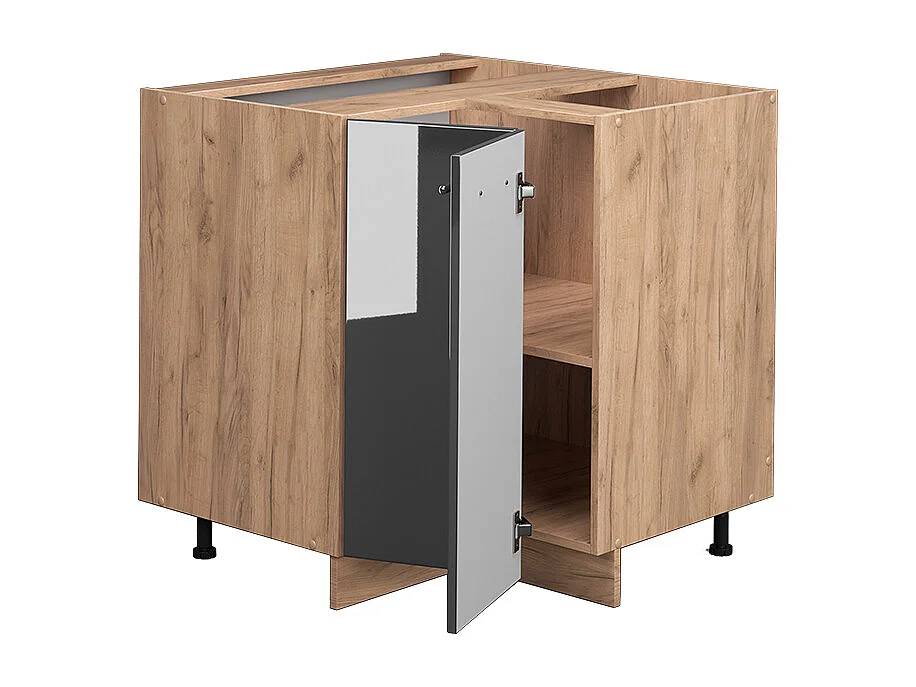 Armario de esquina antracita alto brillo 80.5x60x82 fame-line