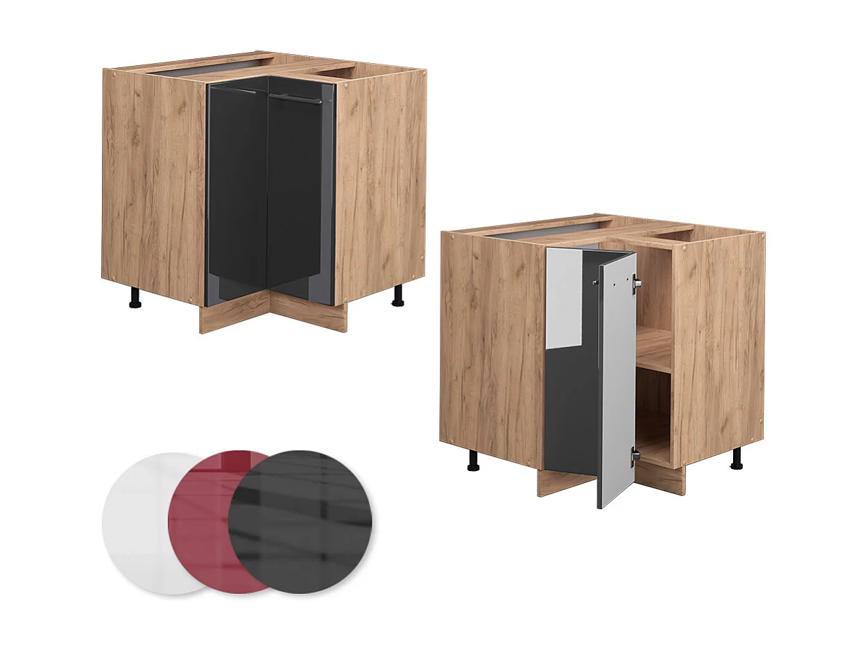 Armario de esquina antracita alto brillo 80.5x60x82 fame-line