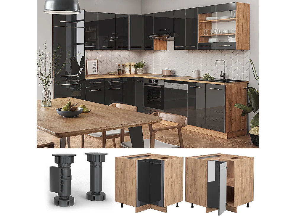 Meuble dangle anthracite haute brillance 80.5x60x82 fame-line