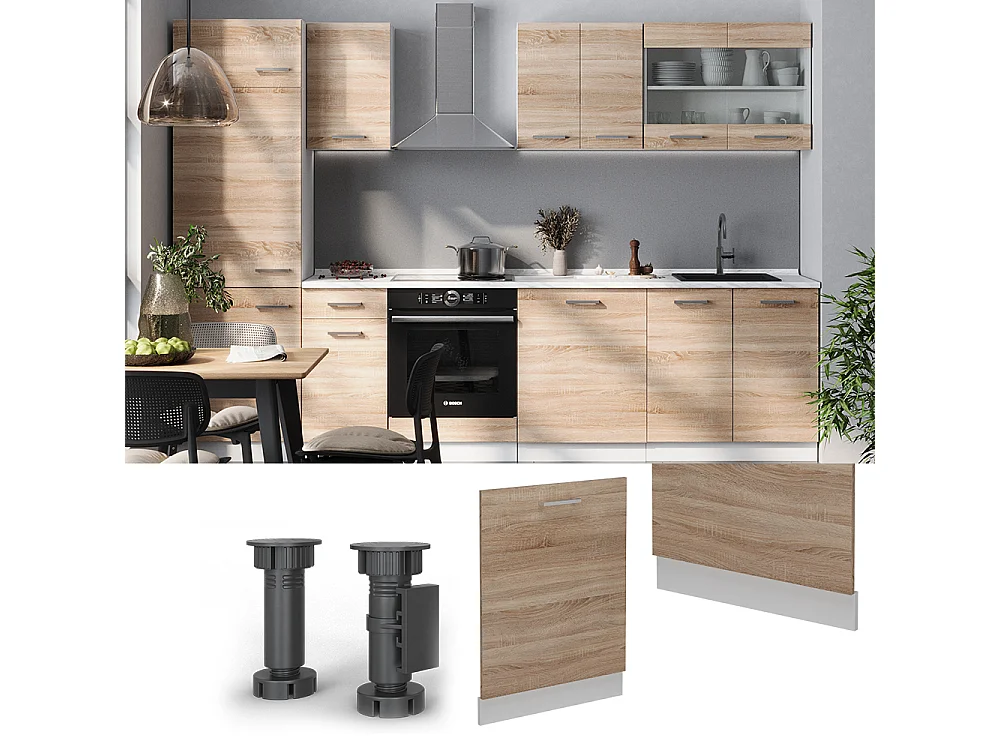 Façade de lave-vaisselle sonoma 60x1.6x81.8 r-line