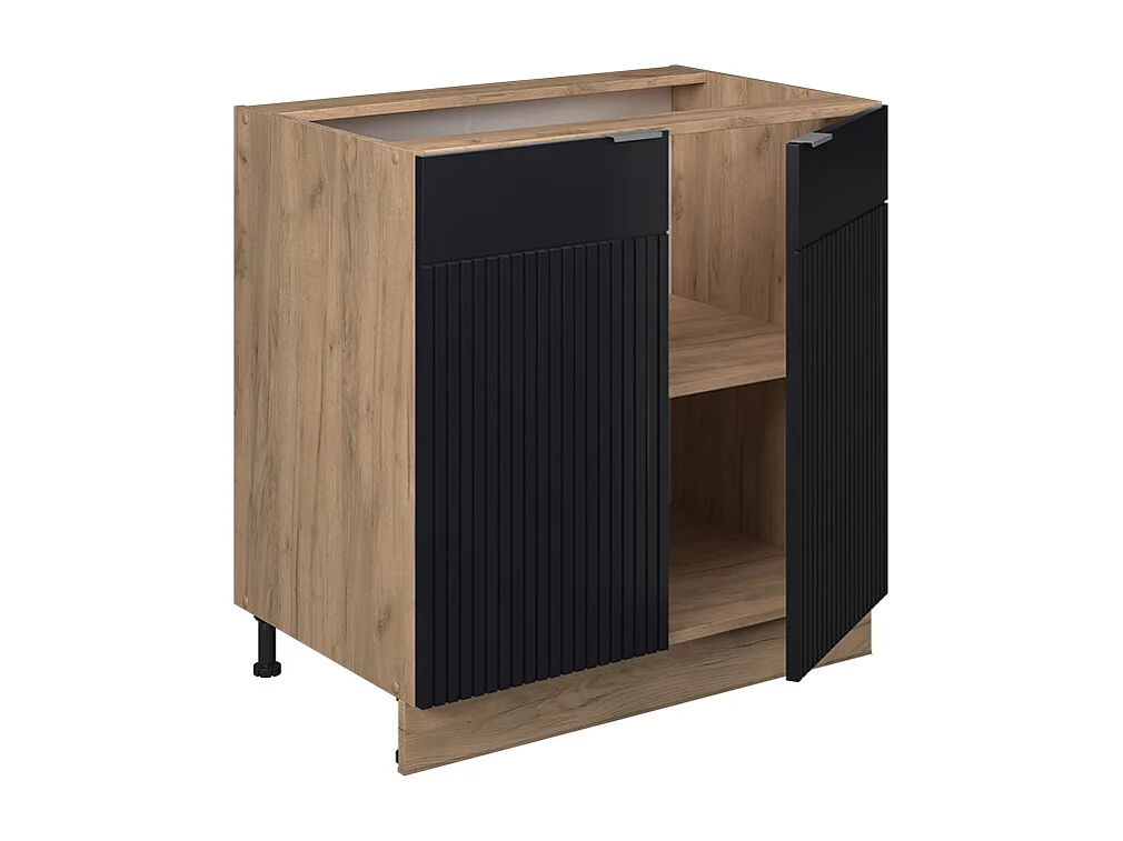 Mueble bajo de cocina rayas negras 80x60x82 fame-line