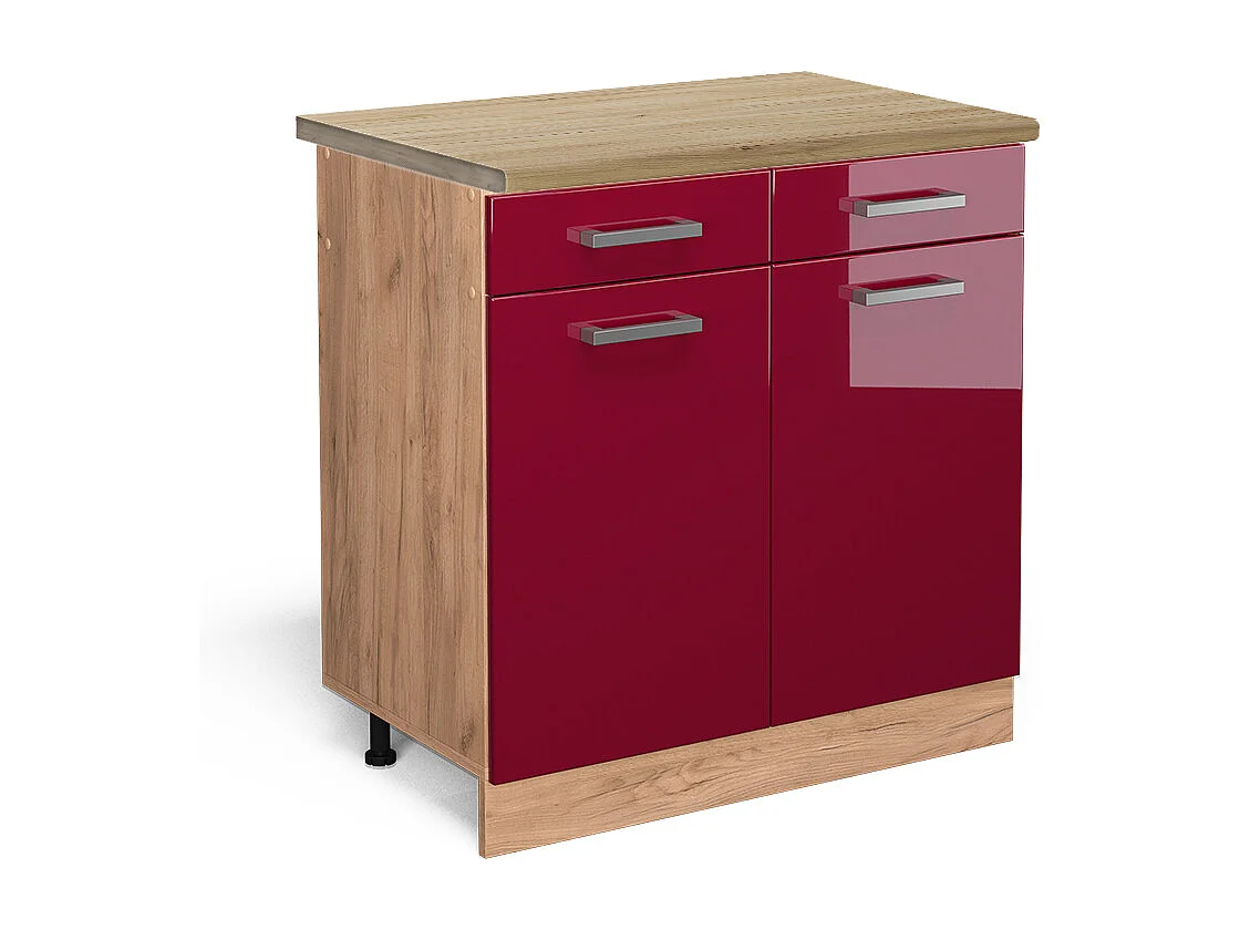 Meuble cuisine rouge brillant 80x60x81.6 r-line