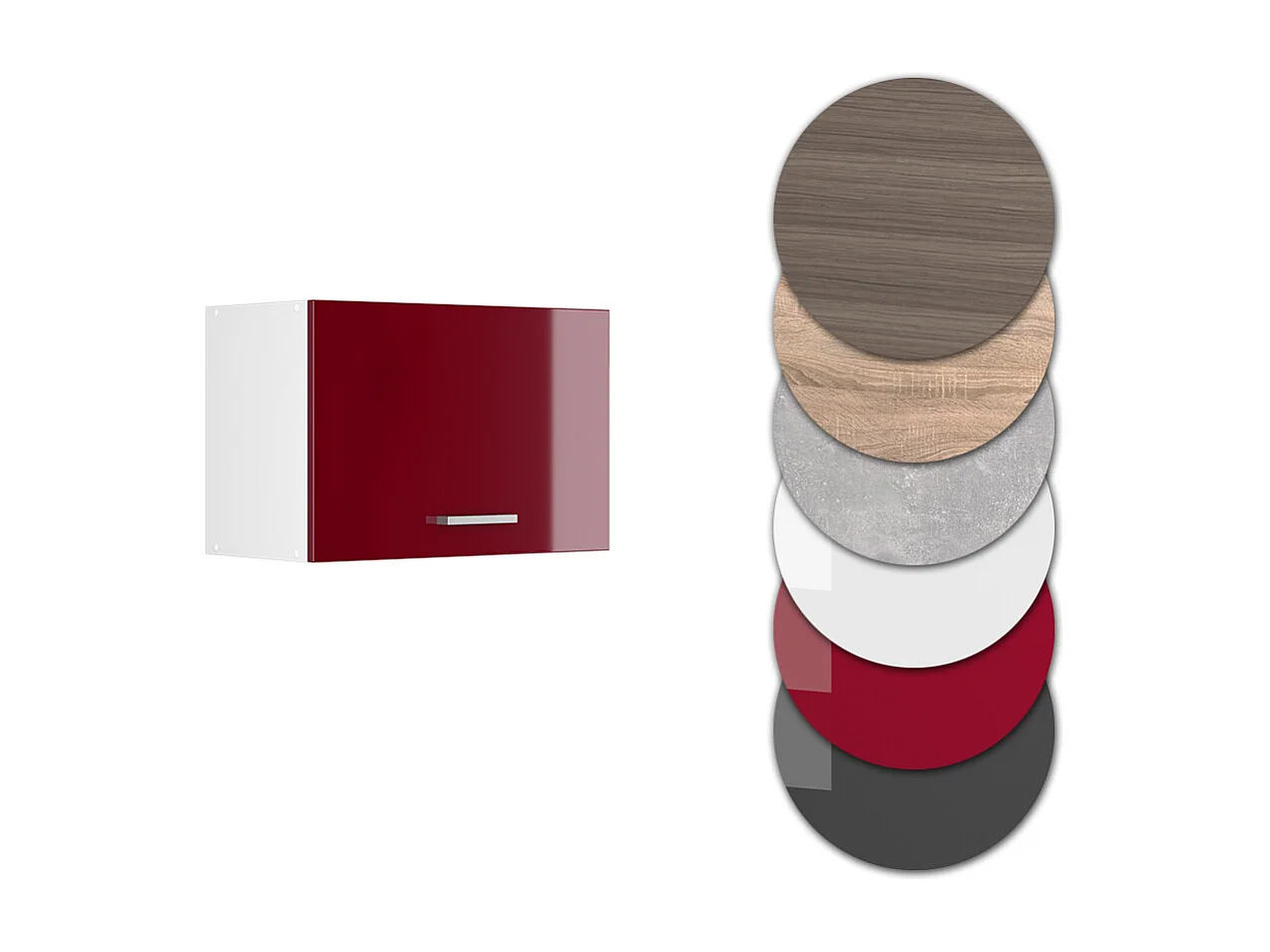 Armario colgante rojo de alto brillo 60x31x40 r-line