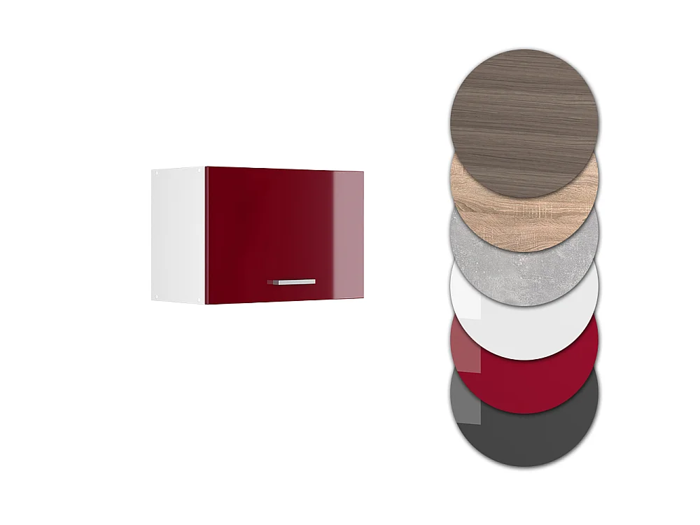 Elément haut de cuisine rouge brillant 60x31x40 r-line