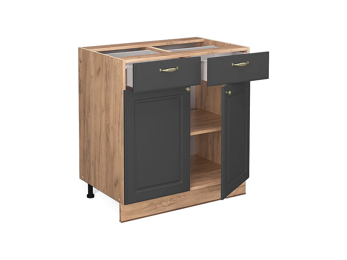 Meuble cuisine anthracite-or 80x51.6x82 fame-line