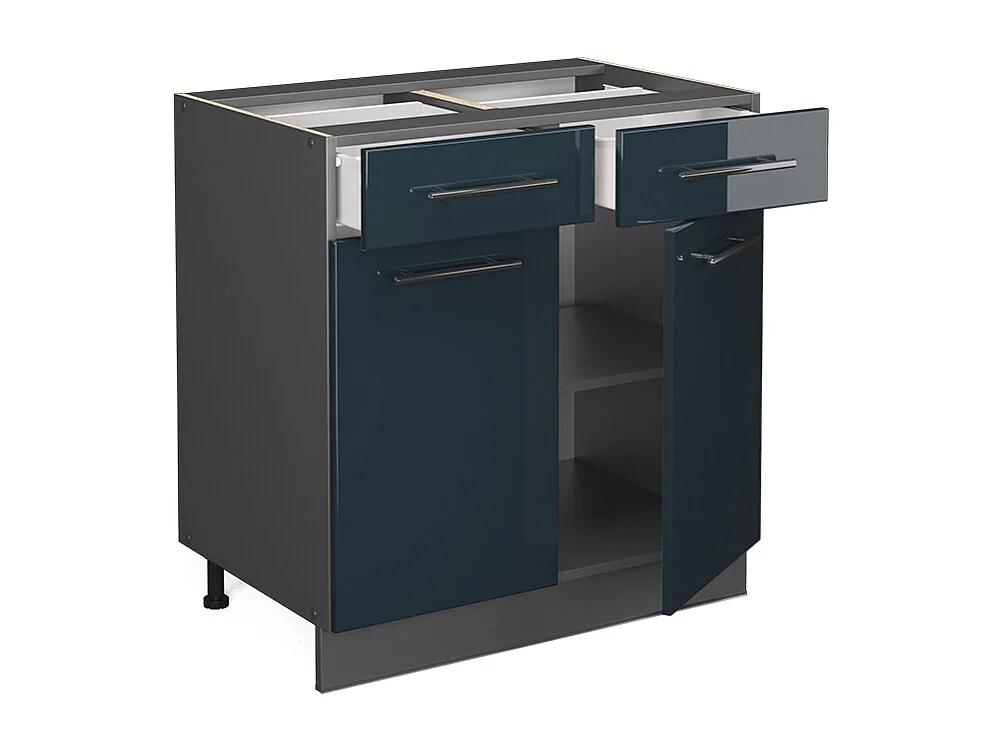 Mobiletto base per cucina blu scuro lucido 80x60x82 fame-line