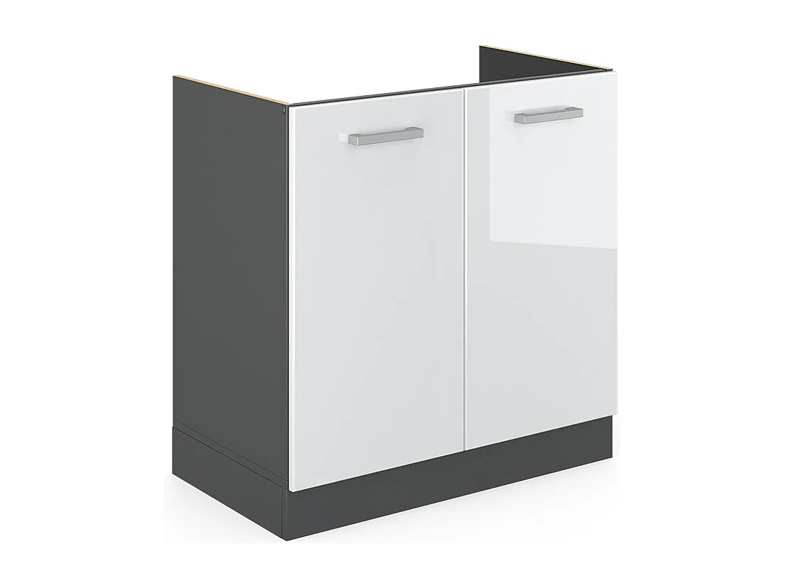 Armario bajo para fregadero blanco alto brillo 80x46x81.6 r-line