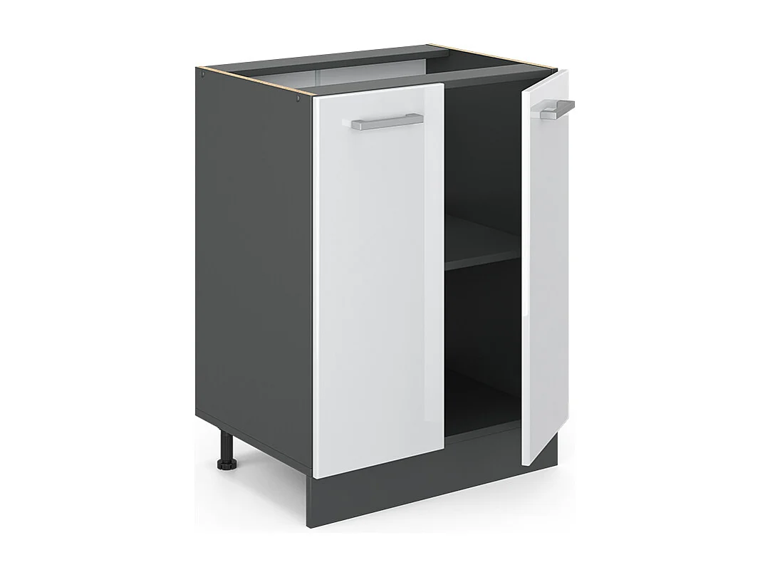 Mobiletto base cucina bianco lucido 60x46x81.6 r-line