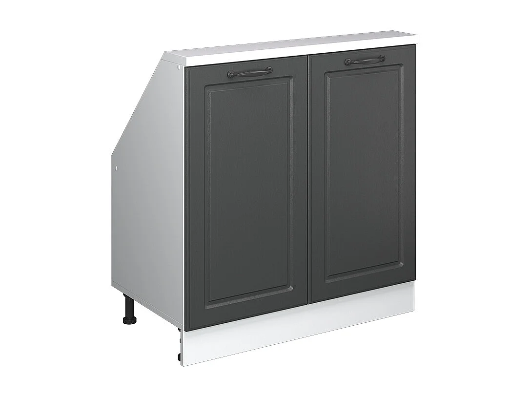 Keukenkast voor schuine wand antraciet landhuis 80x46x81.6 r-line