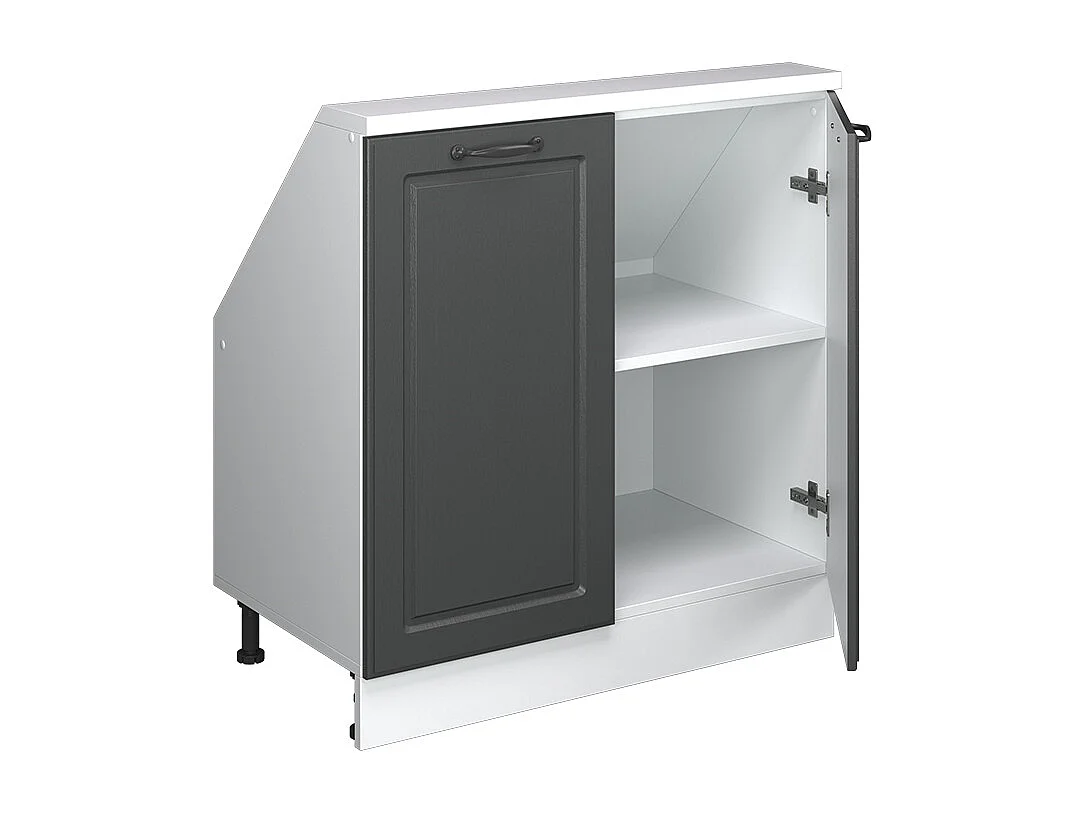 Keukenkast voor schuine wand antraciet landhuis 80x46x81.6 r-line