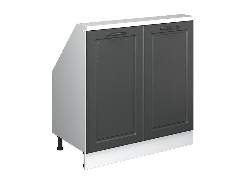 Keukenkast voor schuine wand antraciet landhuis 80x46x81.6 r-line