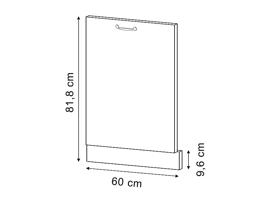 Vaatwasserfrontpaneel edel grijs 60x1.6x81.8 r-line