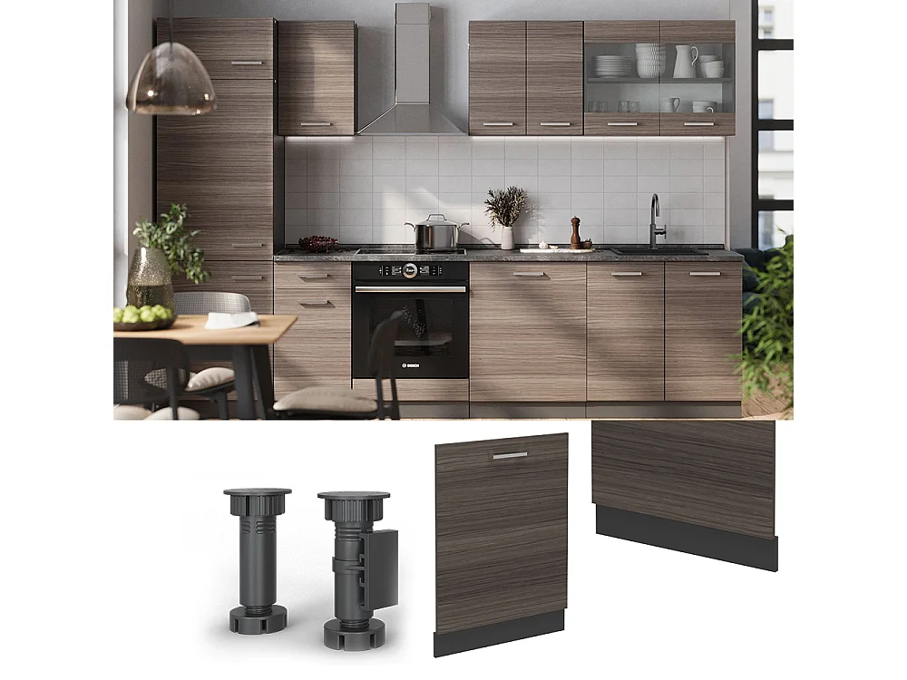 Vaatwasserfrontpaneel edel grijs 60x1.6x81.8 r-line