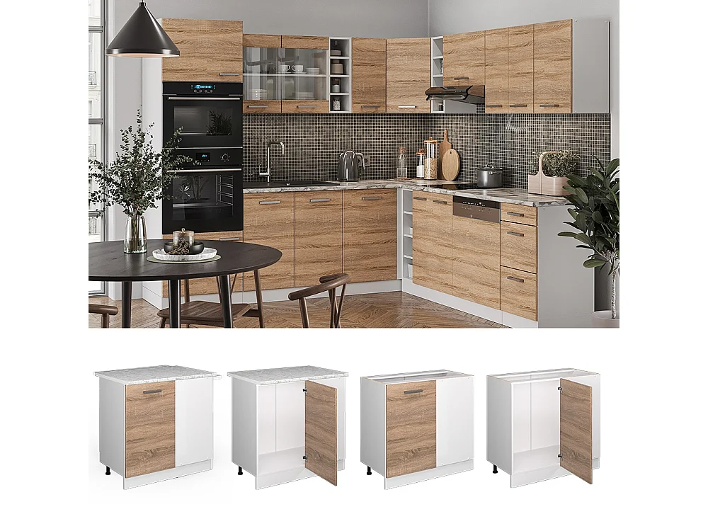 Hjørneskab sonoma 86x60x81.6 r-line