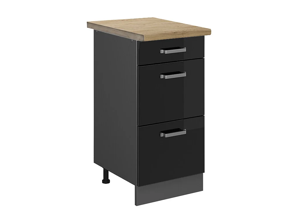 Küchenunterschrank schwarz hochglanz 40x60x81.6 r-line