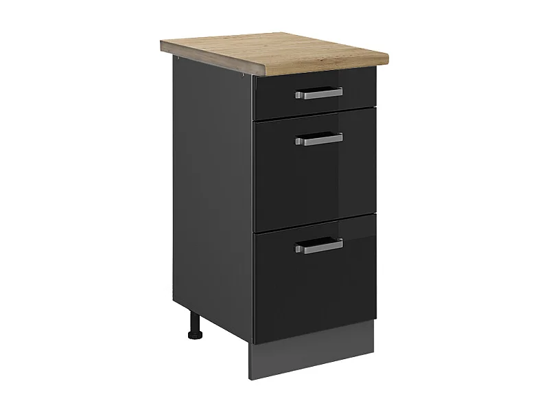 Küchenunterschrank schwarz hochglanz 40x60x81.6 r-line