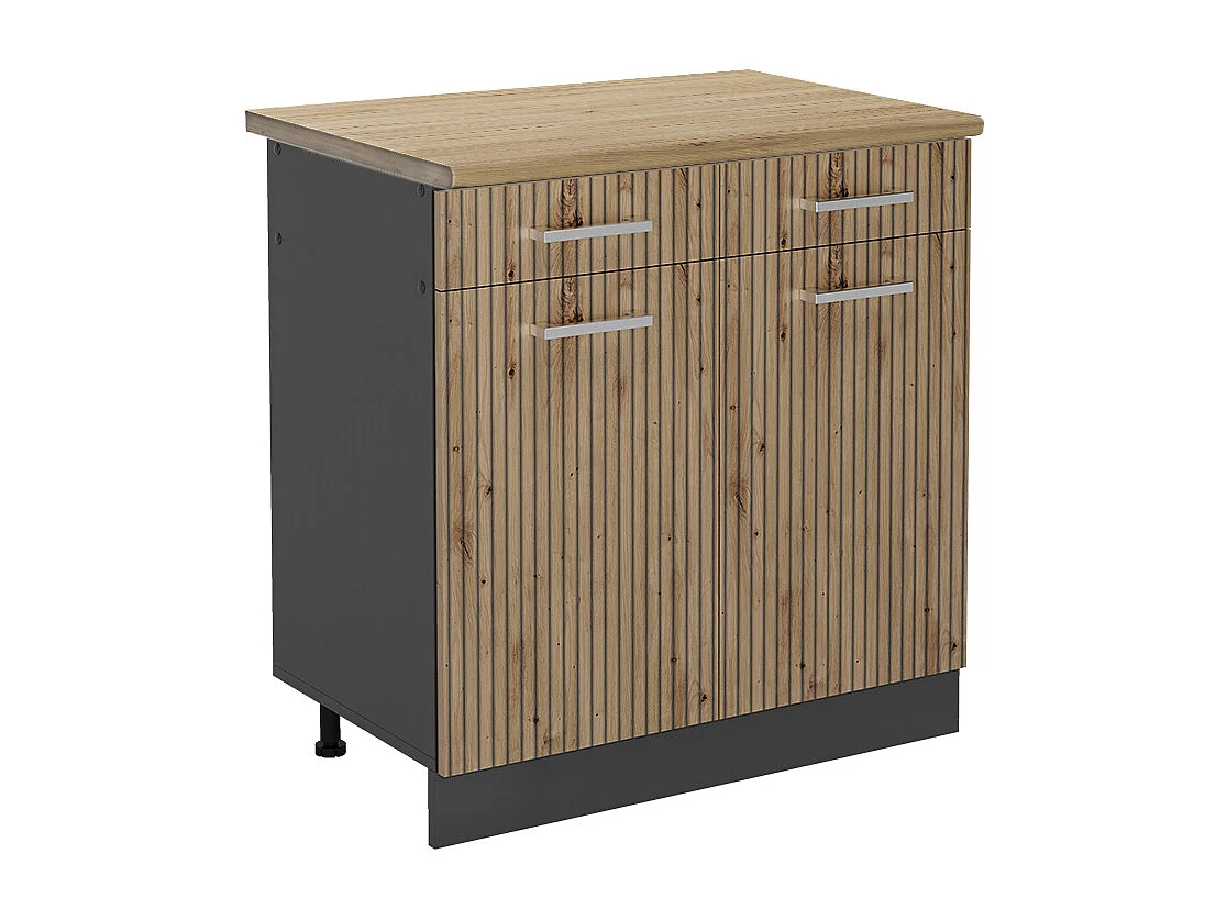 Mobiletto base per cucina rovere artigianale 80x60x81.6 r-line