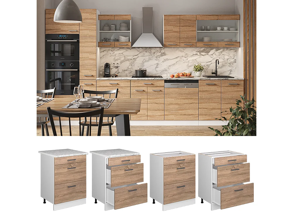 Keukenonderkast sonoma 60x60x81.6 r-line
