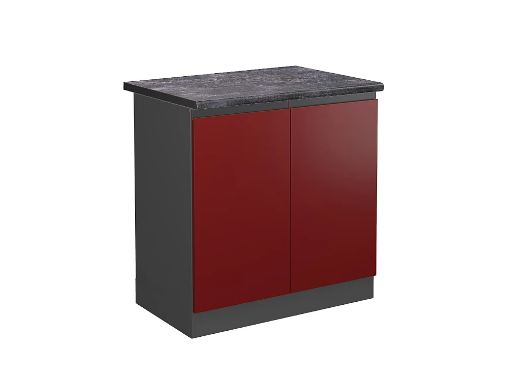 Meuble bas sous-évier rouge 80x60x81.6 r-line