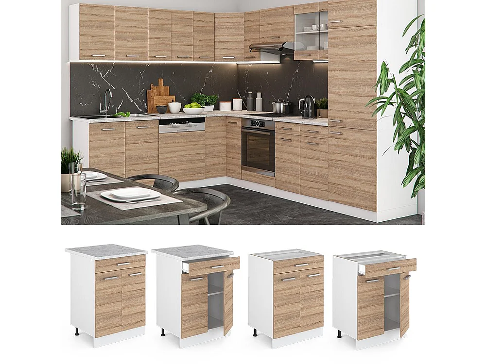 Kitchen base cabinet sonoma 60x46x81.6 r-line