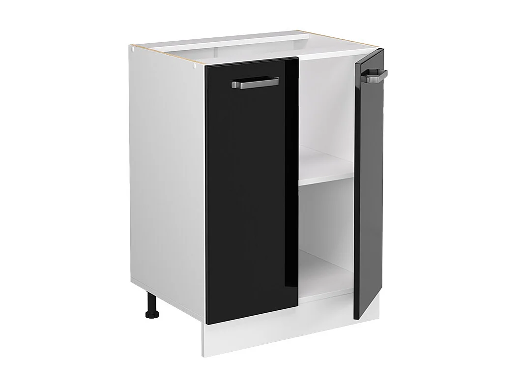 Küchenunterschrank schwarz hochglanz 60x60x81.6 r-line