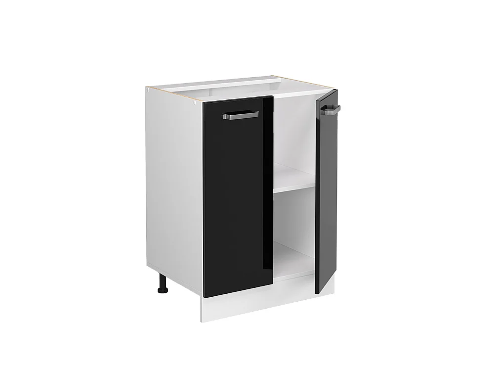 Meuble bas de cuisine noir haute brillance 60x60x81.6 r-line