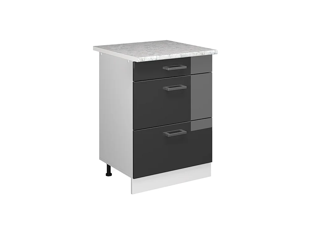 Küchenunterschrank anthrazit hochglanz 60x60x81.6 r-line