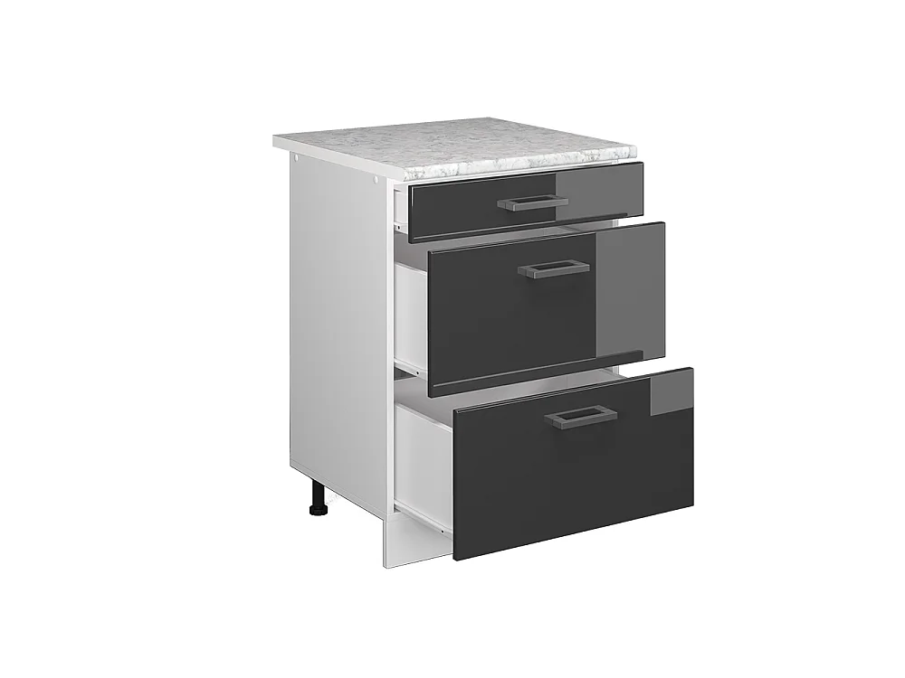 Küchenunterschrank anthrazit hochglanz 60x60x81.6 r-line
