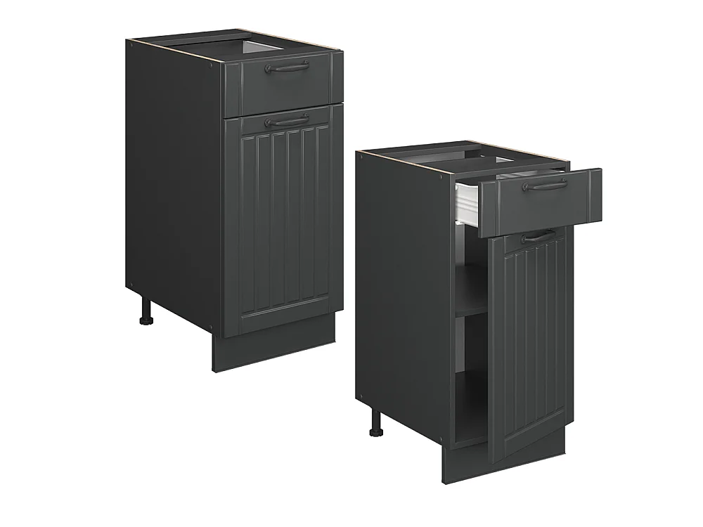 Kitchen base cabinet dark grey 40x60x82 fame-line