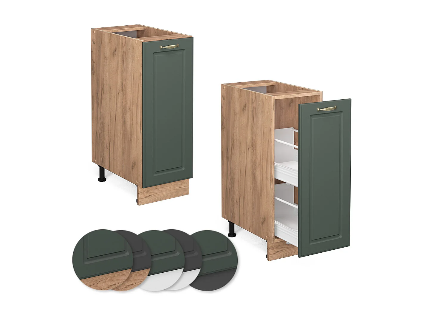 Meuble de cuisine vert or campagne 30x60x82 fame-line