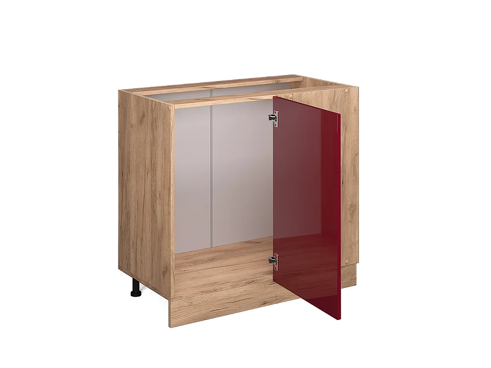 Armario de esquina rojo de alto brillo 86x60x81.6 r-line