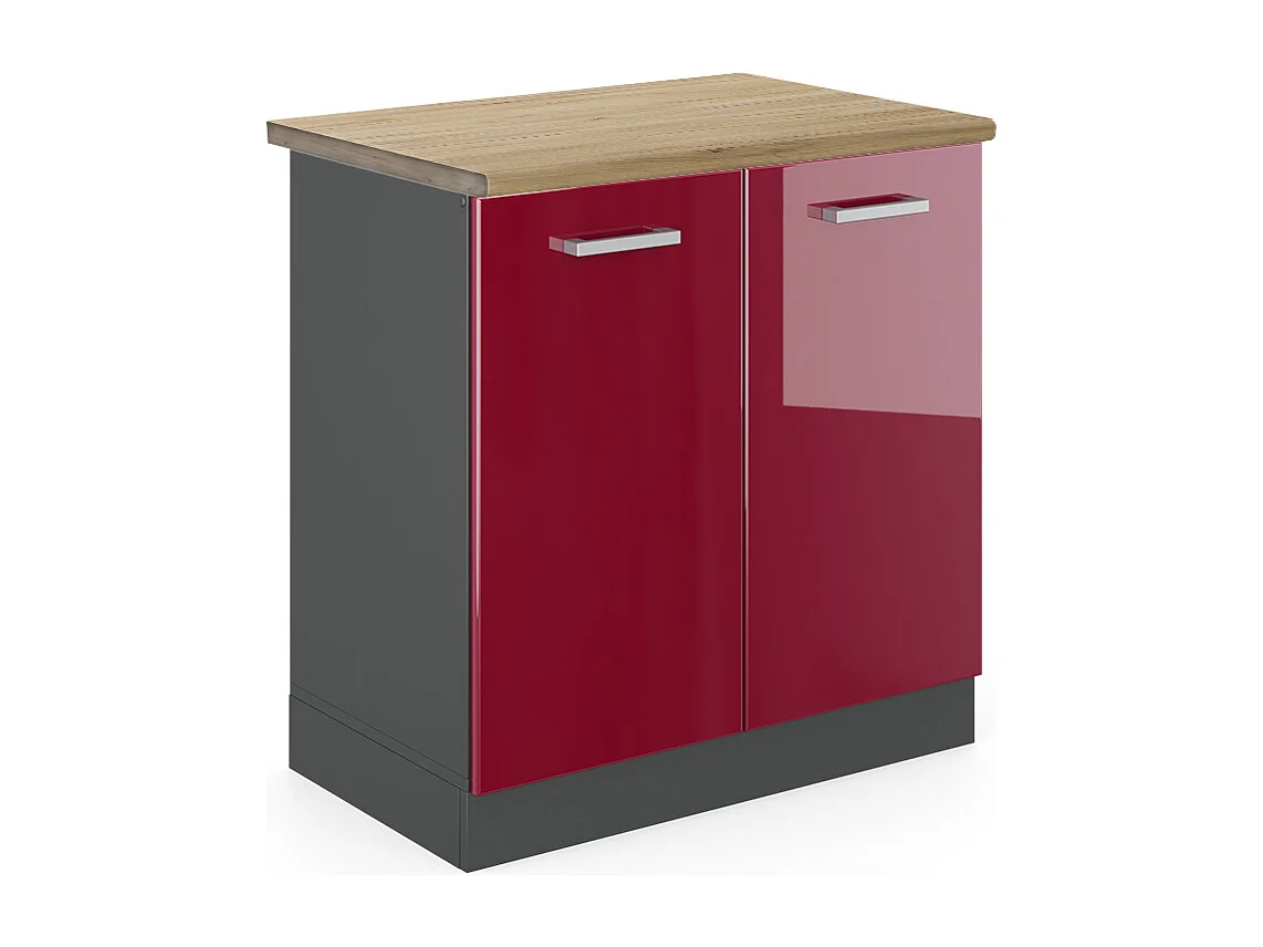 Spülenunterschrank rot hochglanz 80x60x81.6 r-line