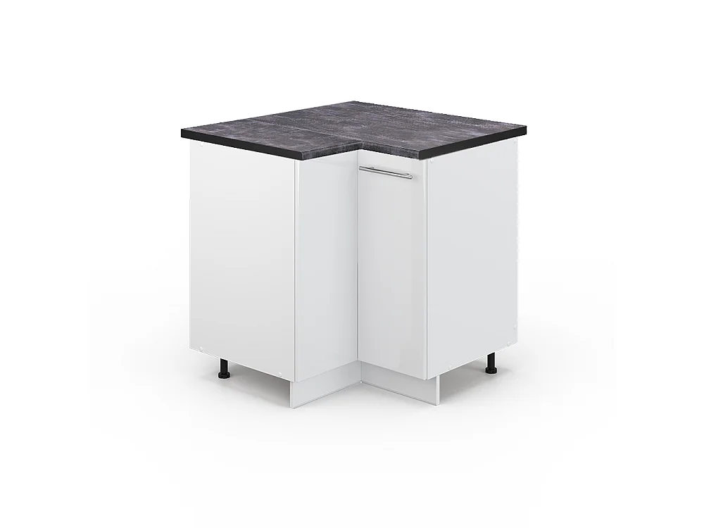 Hörnunderskåp vit högblank 80.5x60x82 fame-line