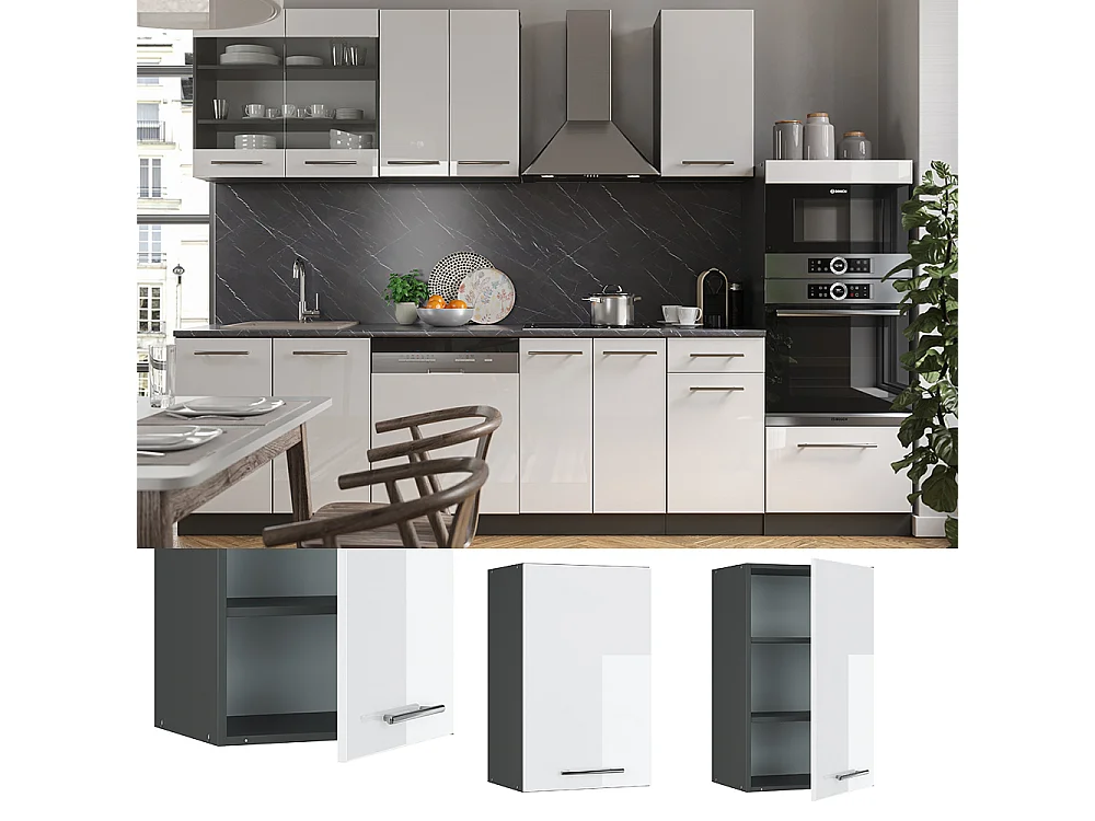 Armario colgante blanco alto brillo 45x34.1x72 fame-line