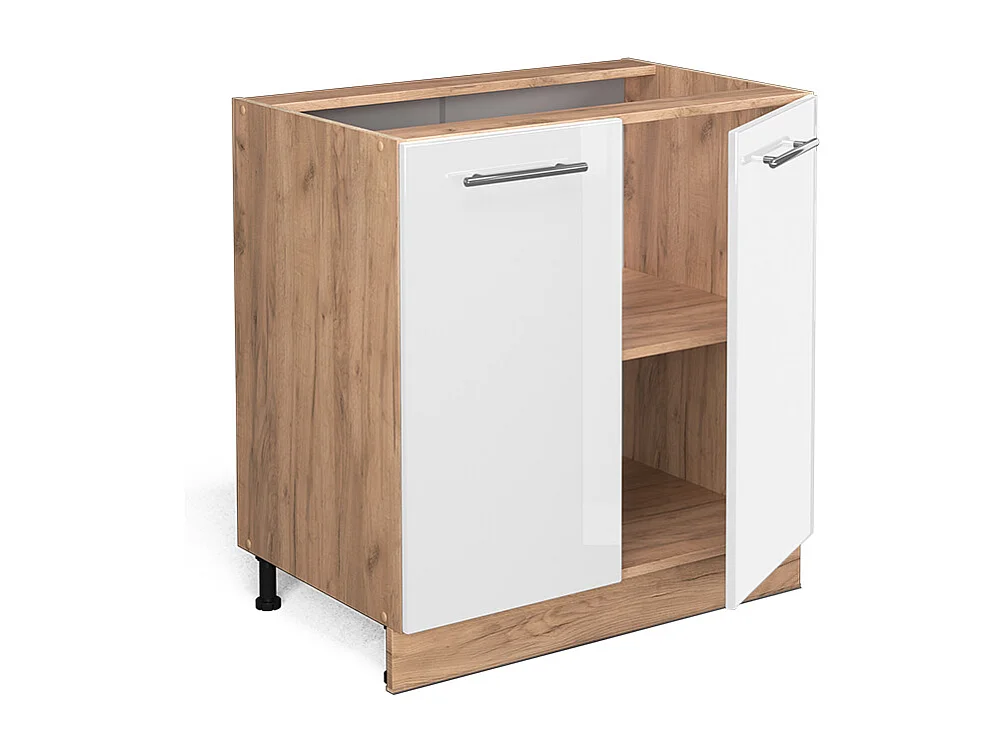 Mueble bajo de cocina blanco alto brillo 80x60x82 fame-line