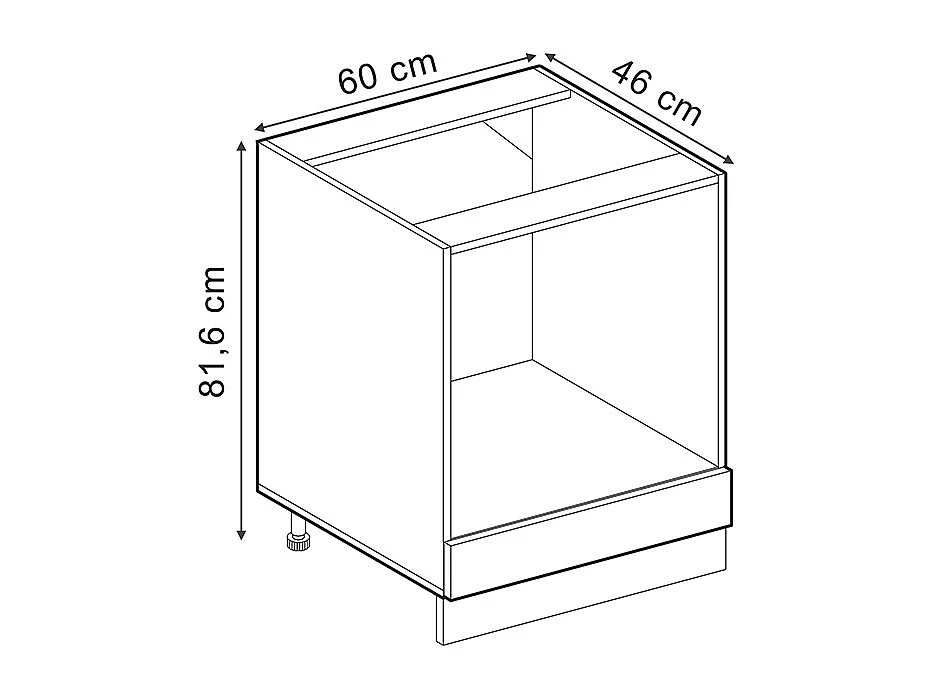 Armario para horno empotrado hormigón negro 60x60x81.6 r-line
