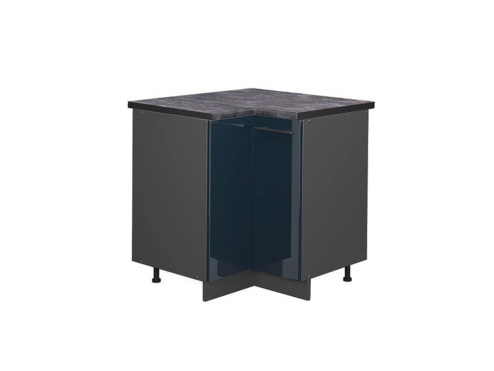 Hoekkast donkerblauw hoogglans 80.5x60x82 fame-line