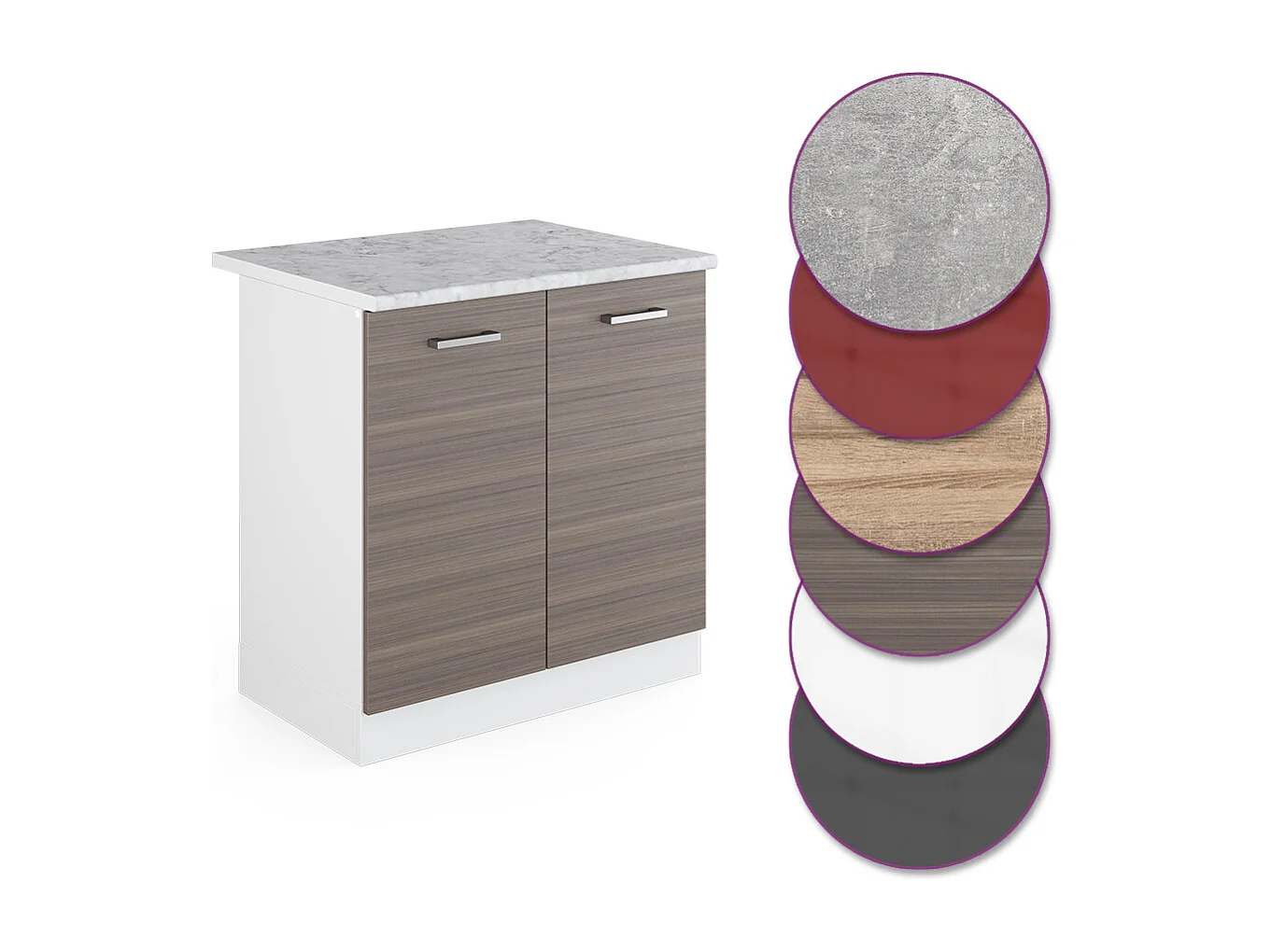 Armario bajo para fregadero gris noble 80x60x81.6 r-line