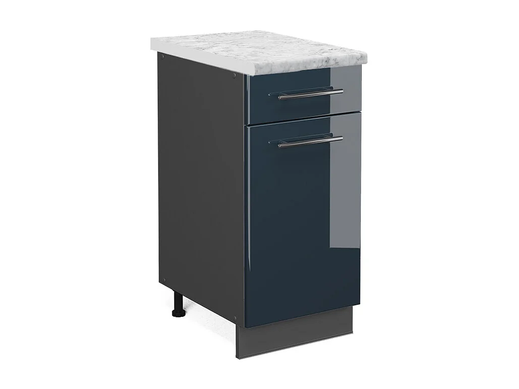 Meuble cuisine bleu foncé brillant 40x60x82 fame-line