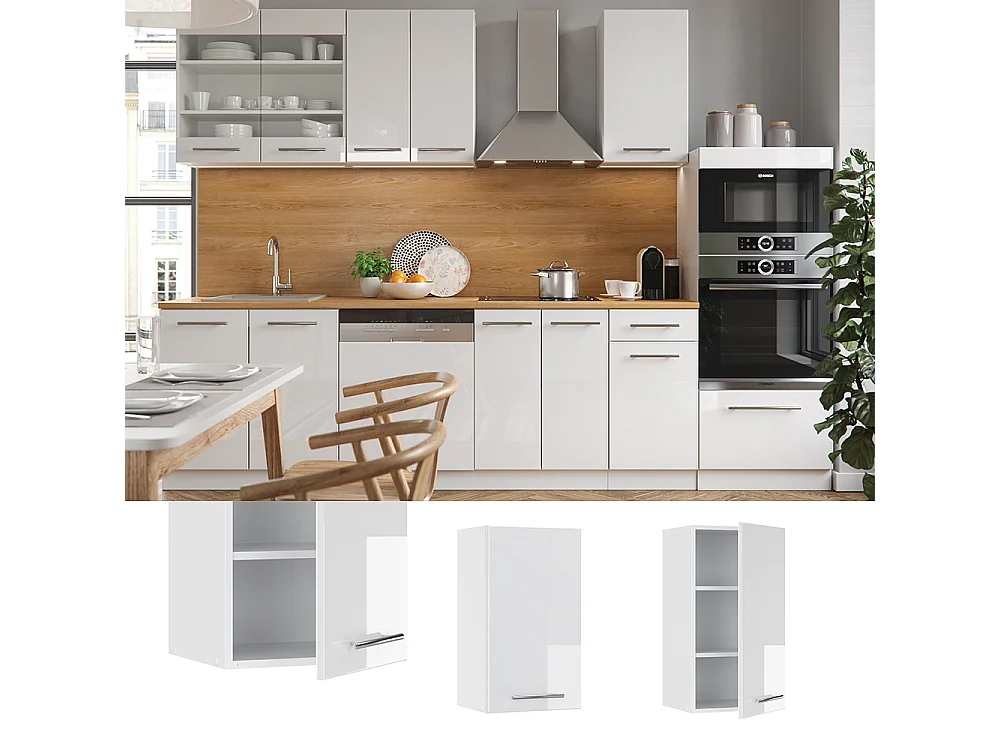 Armario colgante blanco alto brillo 40x34.1x72 fame-line