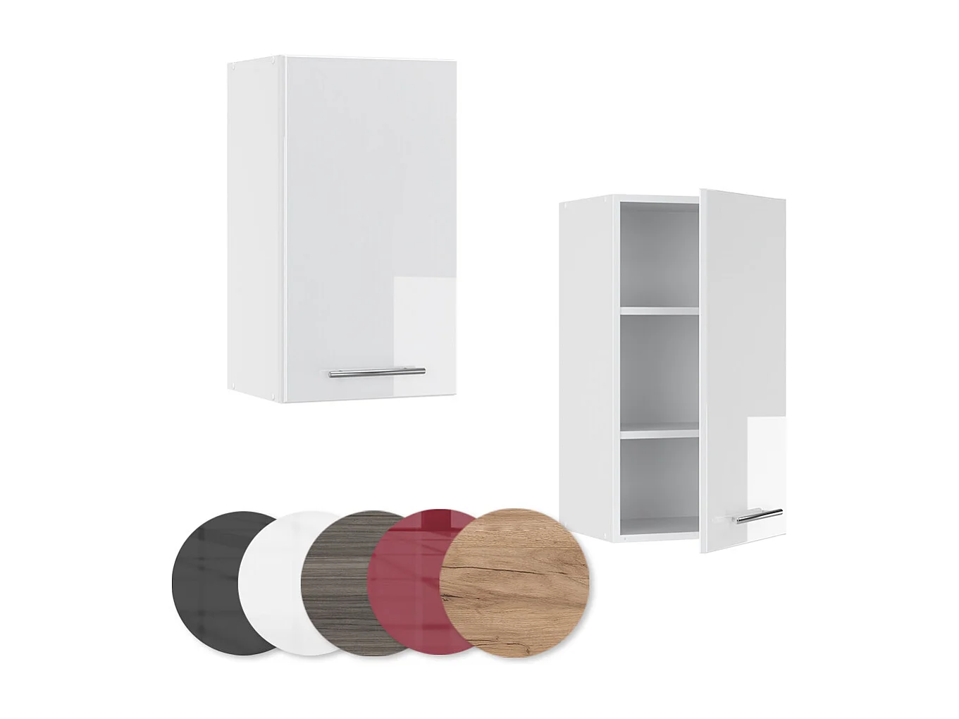 Elément haut de cuisine blanc haute brillance 40x34.1x72 fame-line