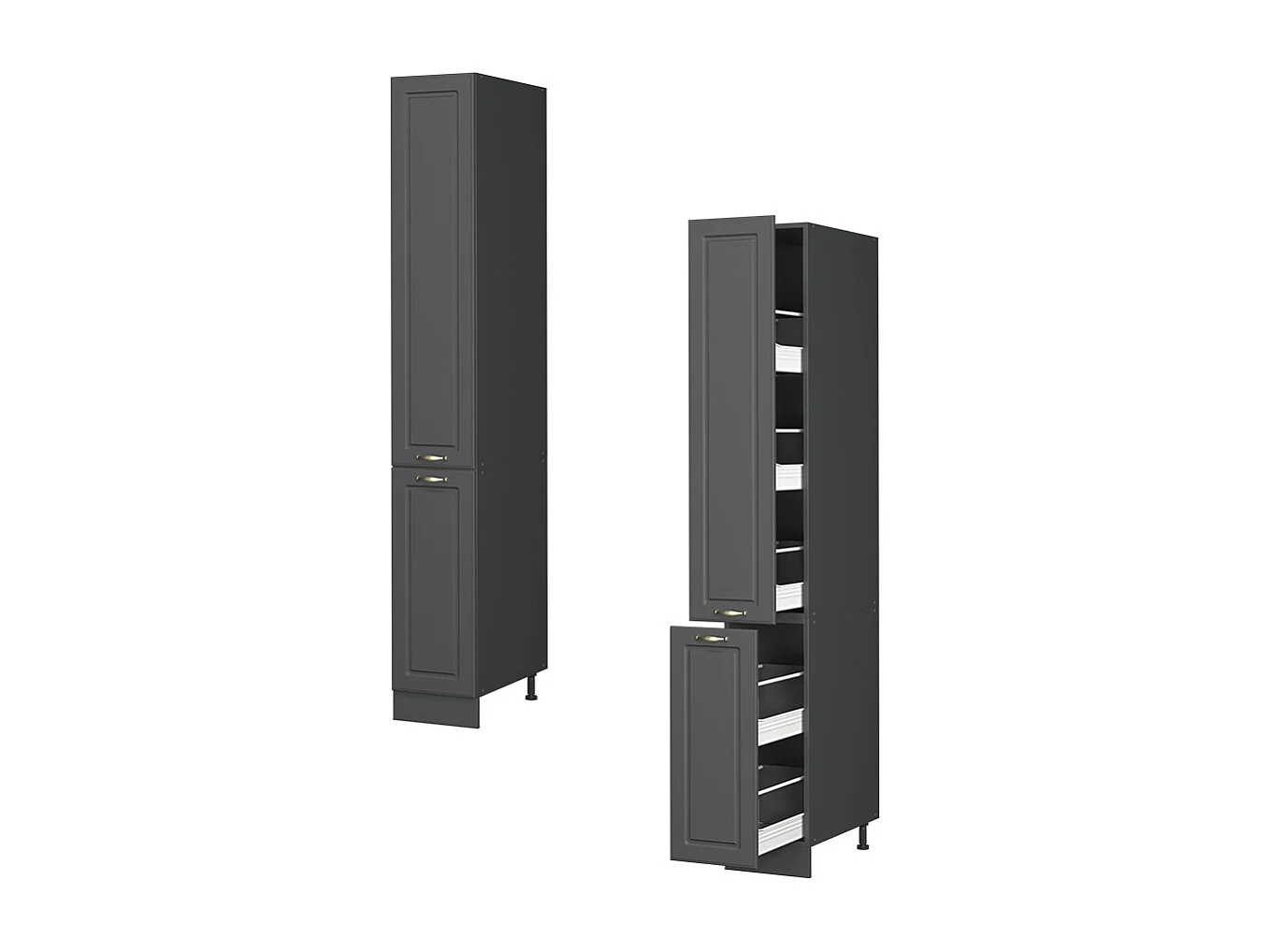 Mueble bajo de cocina antracita-oro landhaus 30x58x206.8 fame-line