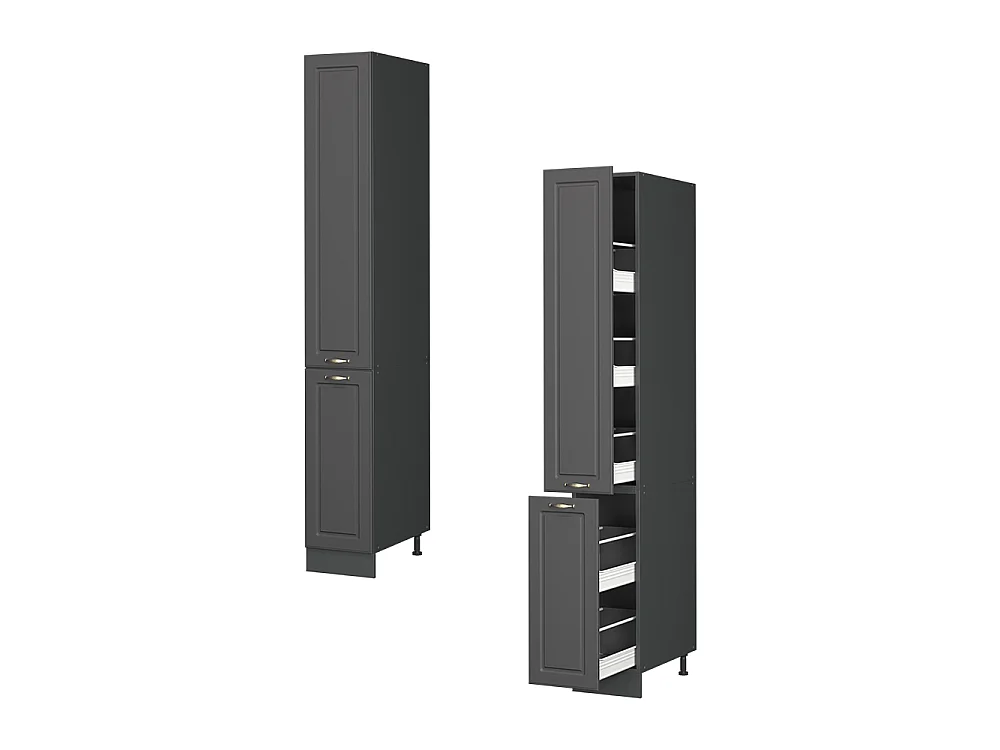 Mobiletto base per cucina Antracite-oro rustico 30x58x206.8 fame-line