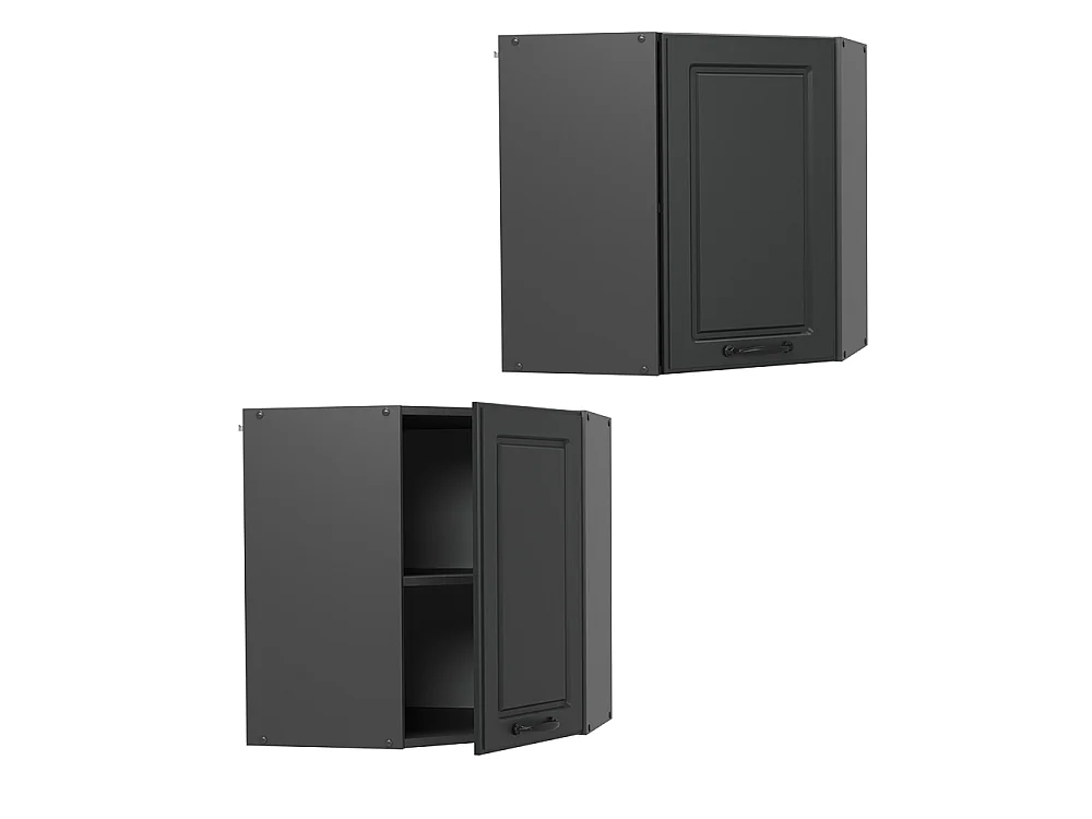 Corner wall cabinet anthracite country house 57x34.1x60 r-line
